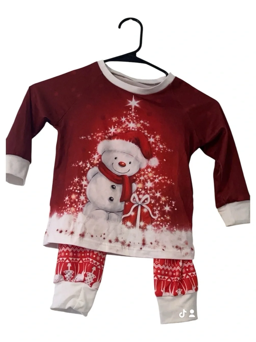 Red Snowman Kids Holiday Pajama Set